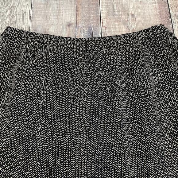 Talbots Womens 100% Pure Silk Sz 8 A-Line Black & Brown All Over Print Skirt - Picture 6 of 10